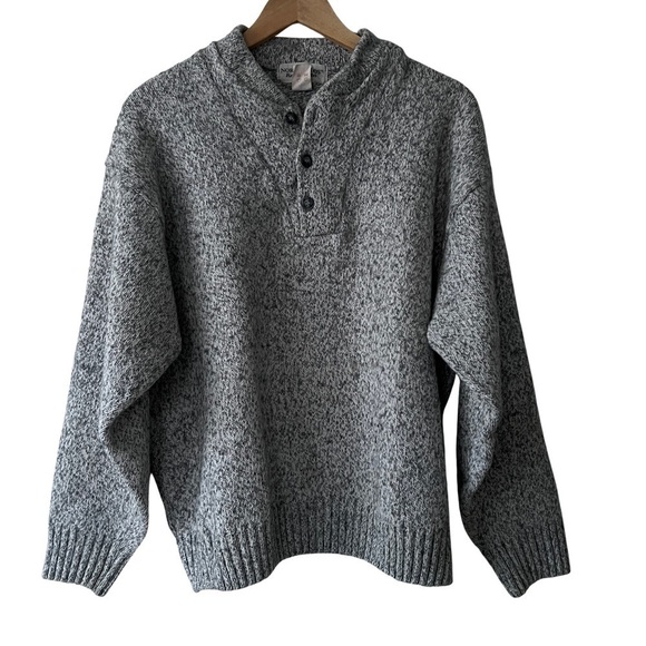 Vintage Henley 1/4 Button Knit Preppy Dad Grandpa Sweater - Picture 1 of 14